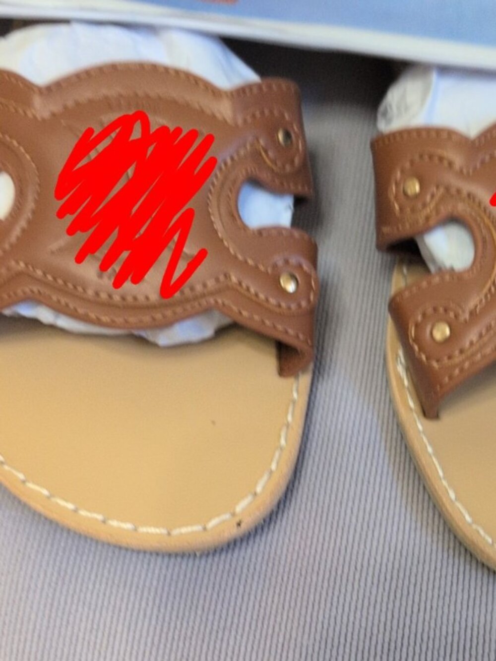 Designer-Inspired Tan Cutout Slide Sandals